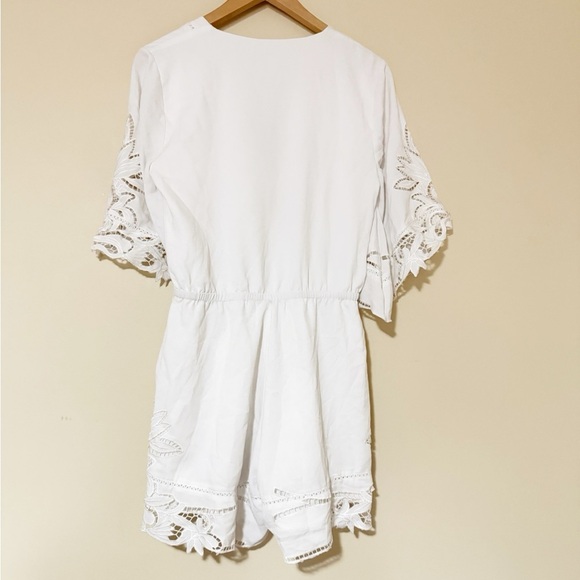 Lovers + Friends Brixton Romper White Eyelet Lace Boho small - Picture 7 of 9
